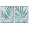 Stupell Industries Teal Palm Fronds 2 pc Framed Giclee Wall Art Set Design by June Erica Vess